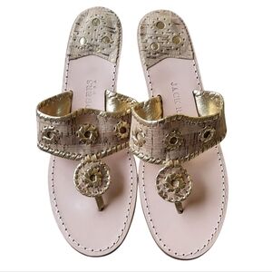 Jack Rogers Napa Valley Jack Cork & Gold Leather Sandals